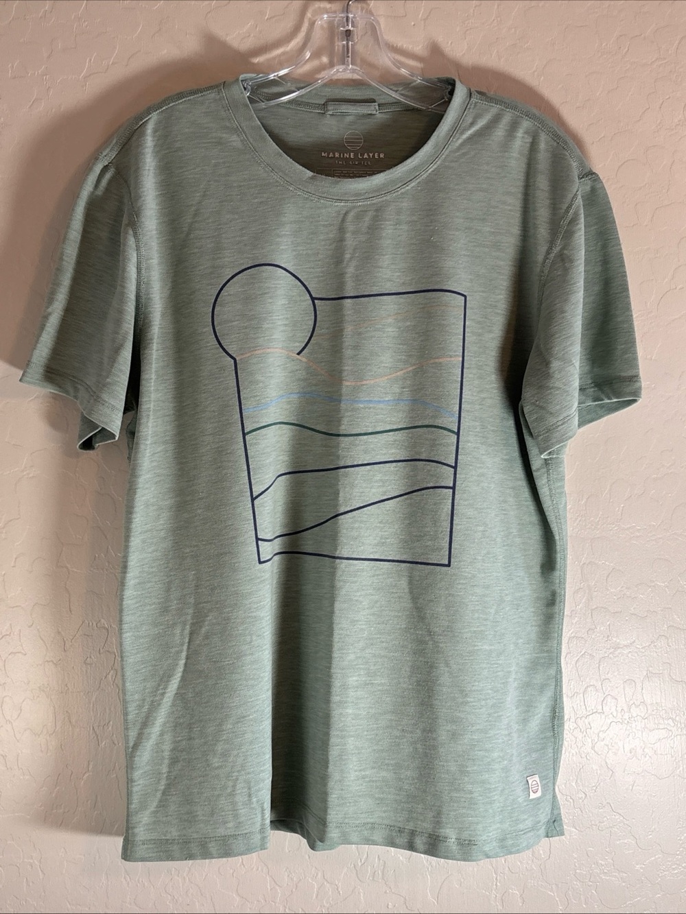 Marine Layer The Air Tee Shirt Men’s Size Medium Breathable Fabric Green